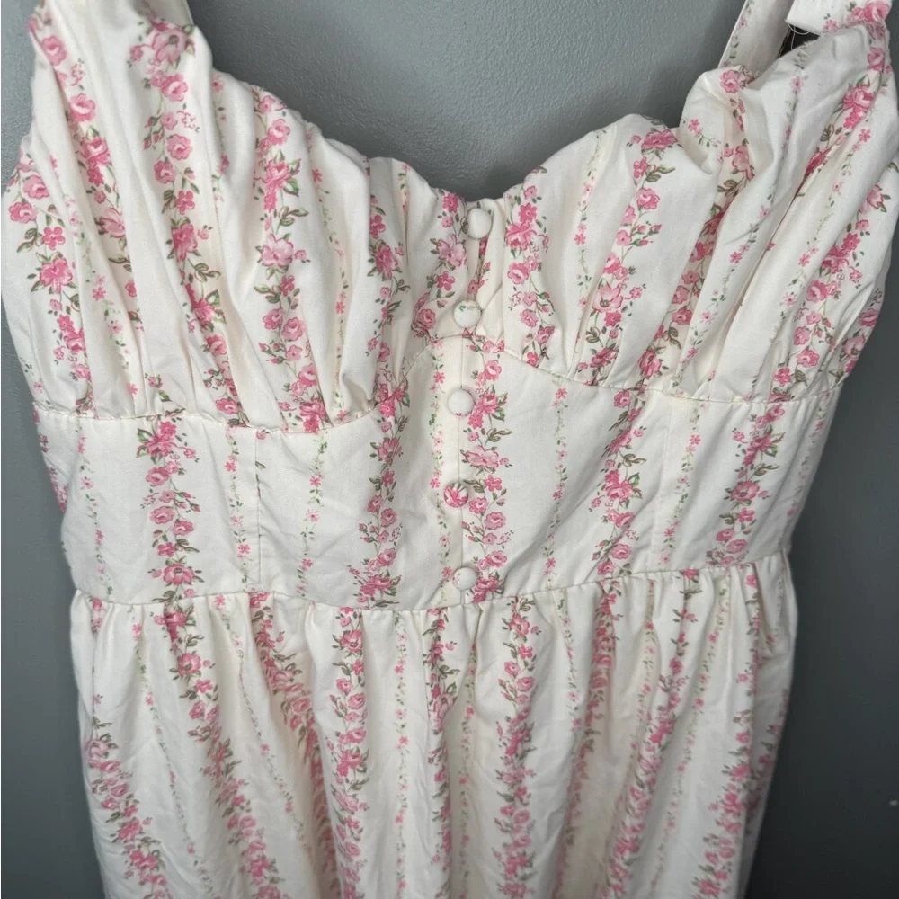 NWT Blu Pepper Ribbon Floral Midi Dress - Flawed - Picture 5 of 14